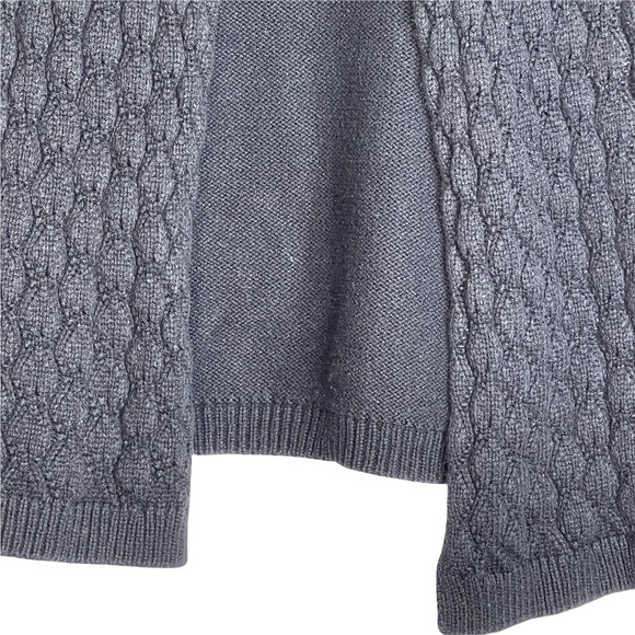 Izod Womens Open Sweater Size Large Cable‎ Knit Black Top Button Cotton Blend - Picture 3 of 4